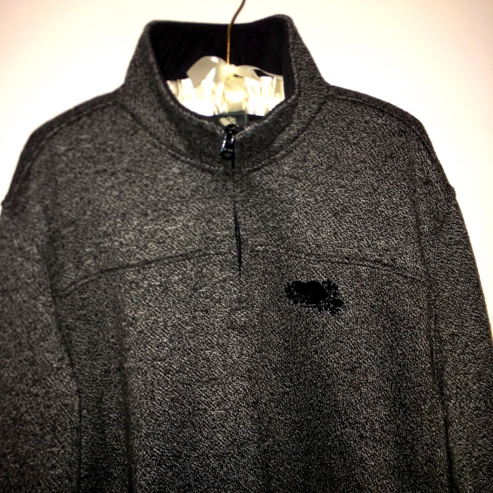 LIKE NEW ROOTS CHARCOAL GRAY PULLOVER XL